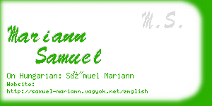 mariann samuel business card